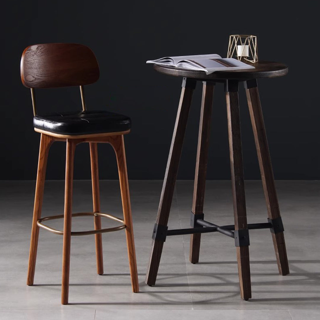 MAS-1862 Masdio Industrial Walnut Bar Chair