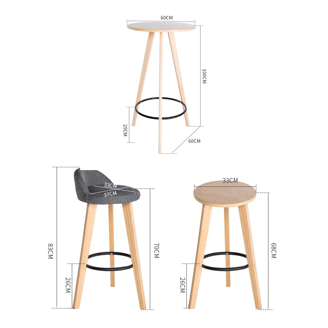 MAS-1884 Masdio Scandinavian Bar Table & Stools