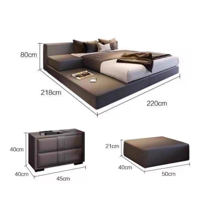 MAS-1924 Masdio Modern Leathaire Platform Bedframe