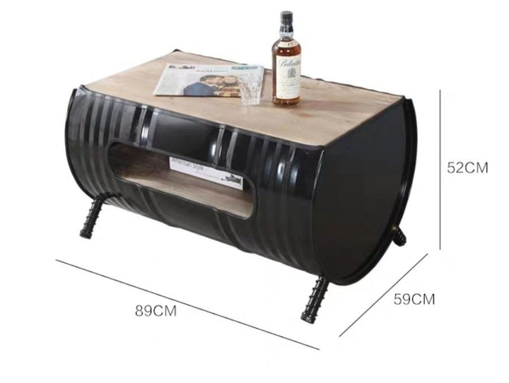 MAS-2286 Masdio SHOT Industrial Metal Barrel Coffee Table