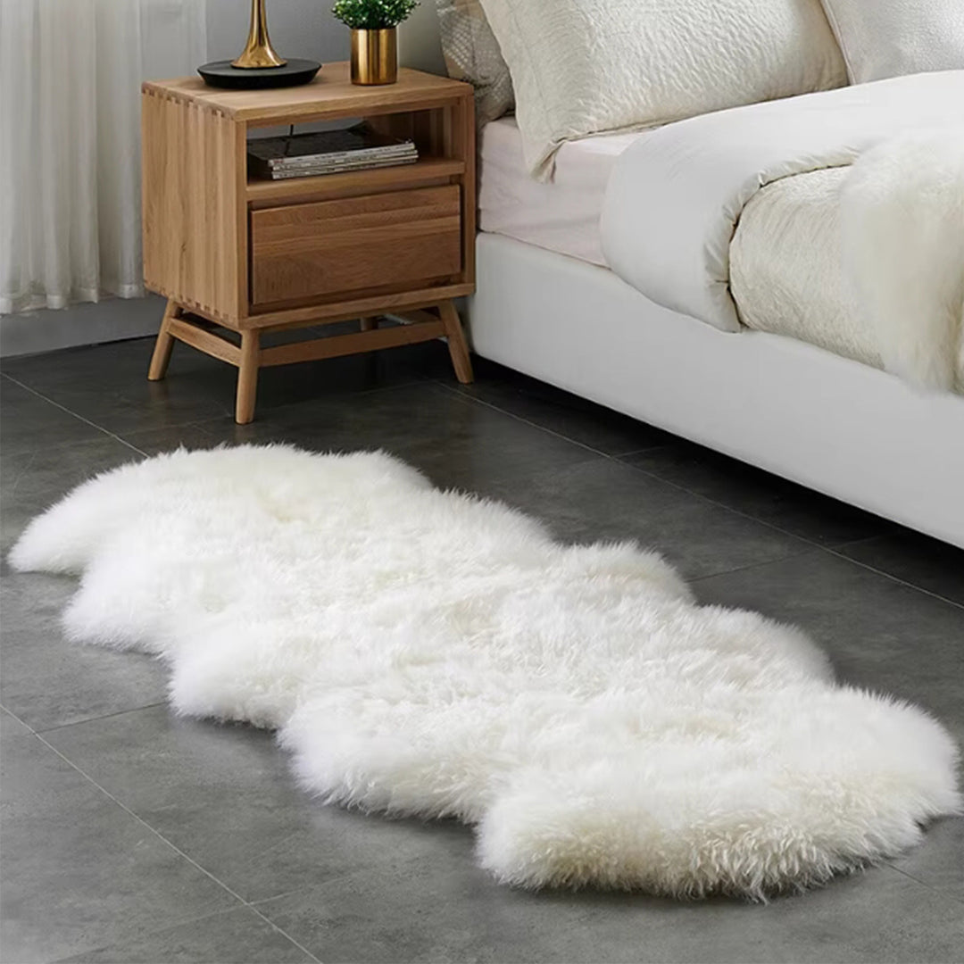 MAS-2398 Masdio White Area Wool High Pile Rug Masdio