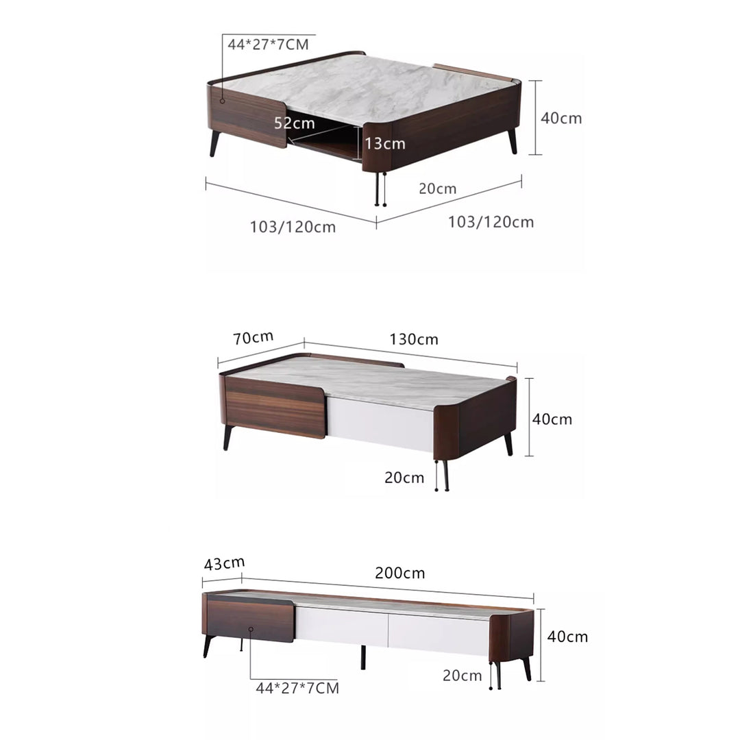 MAS-2427 Masdio MANDA Modern Sintered Stone Coffee Table Masdio