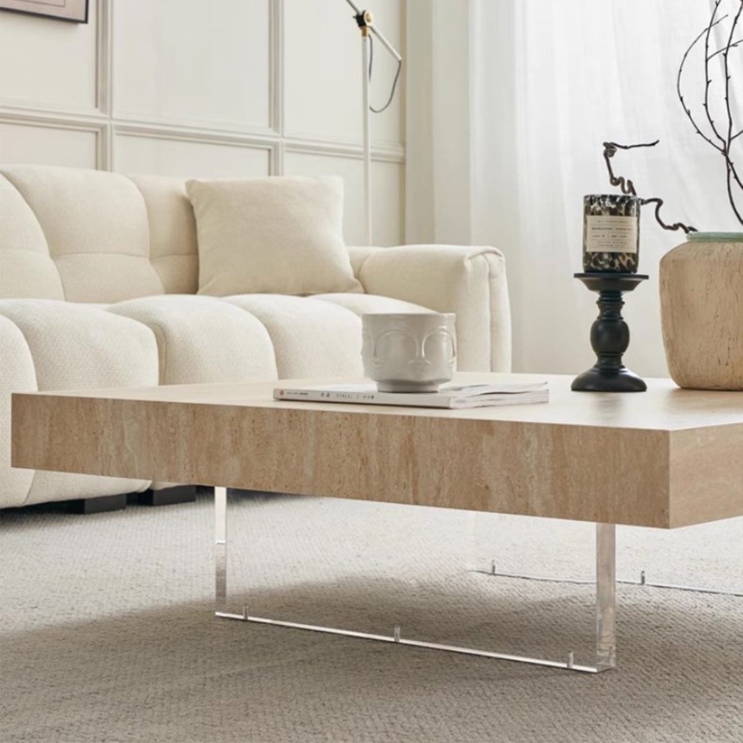 MAS-2428 Masdio FILIPPA Modern Floating Travertine Coffee Table Masdio