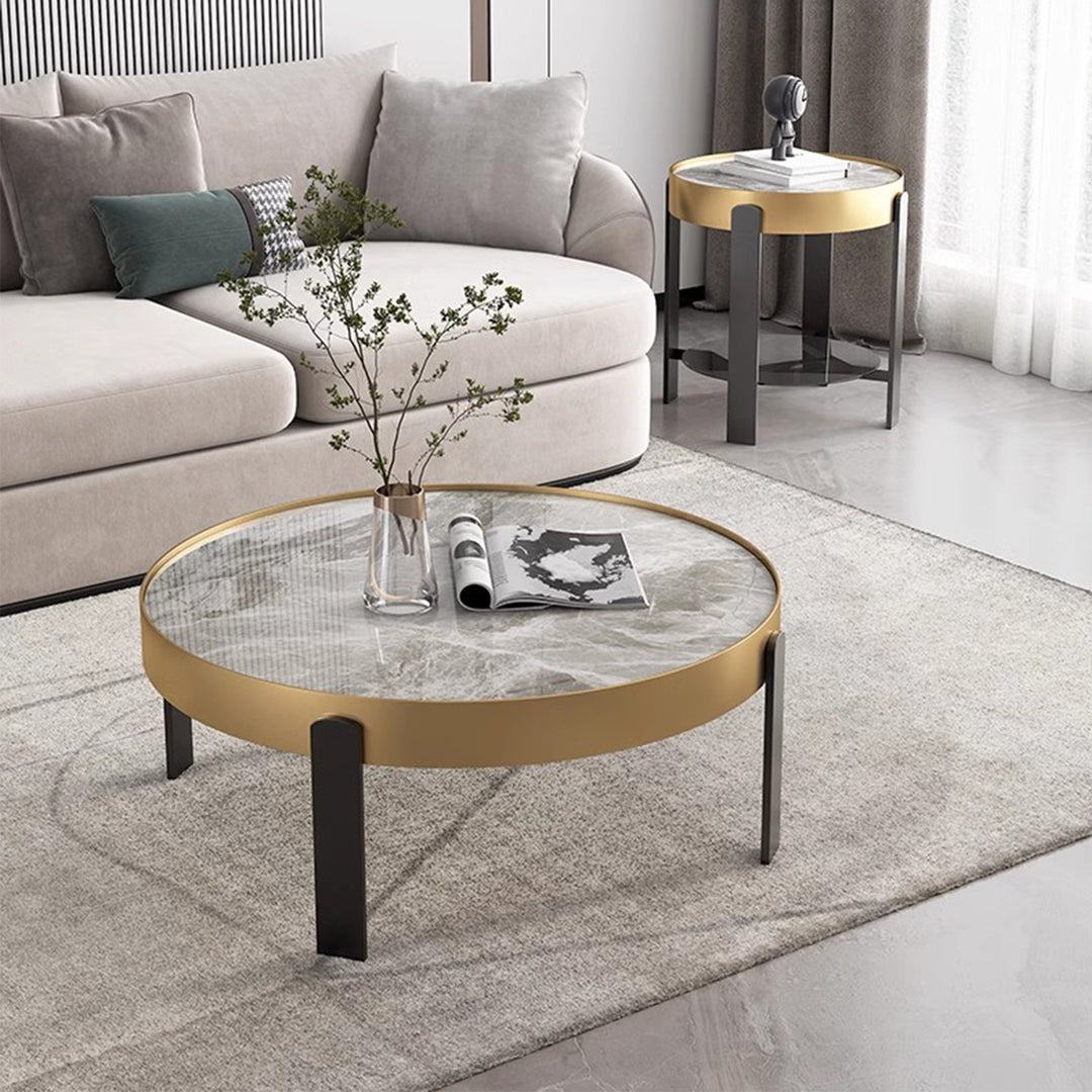 MAS-2434 Masdio BRAUN Modern Sintered Stone Round Coffee Table Masdio