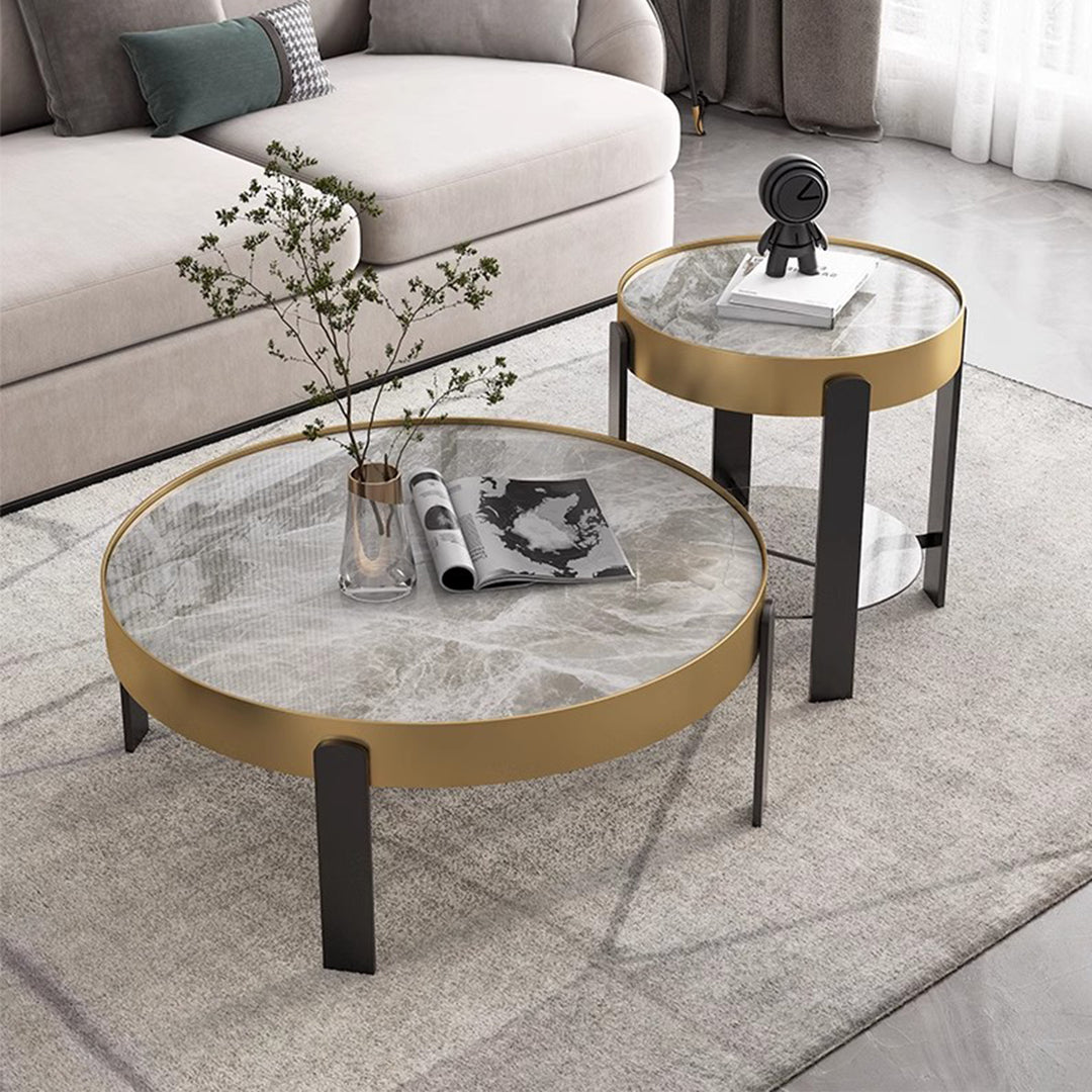 MAS-2434 Masdio BRAUN Modern Sintered Stone Round Coffee Table Masdio