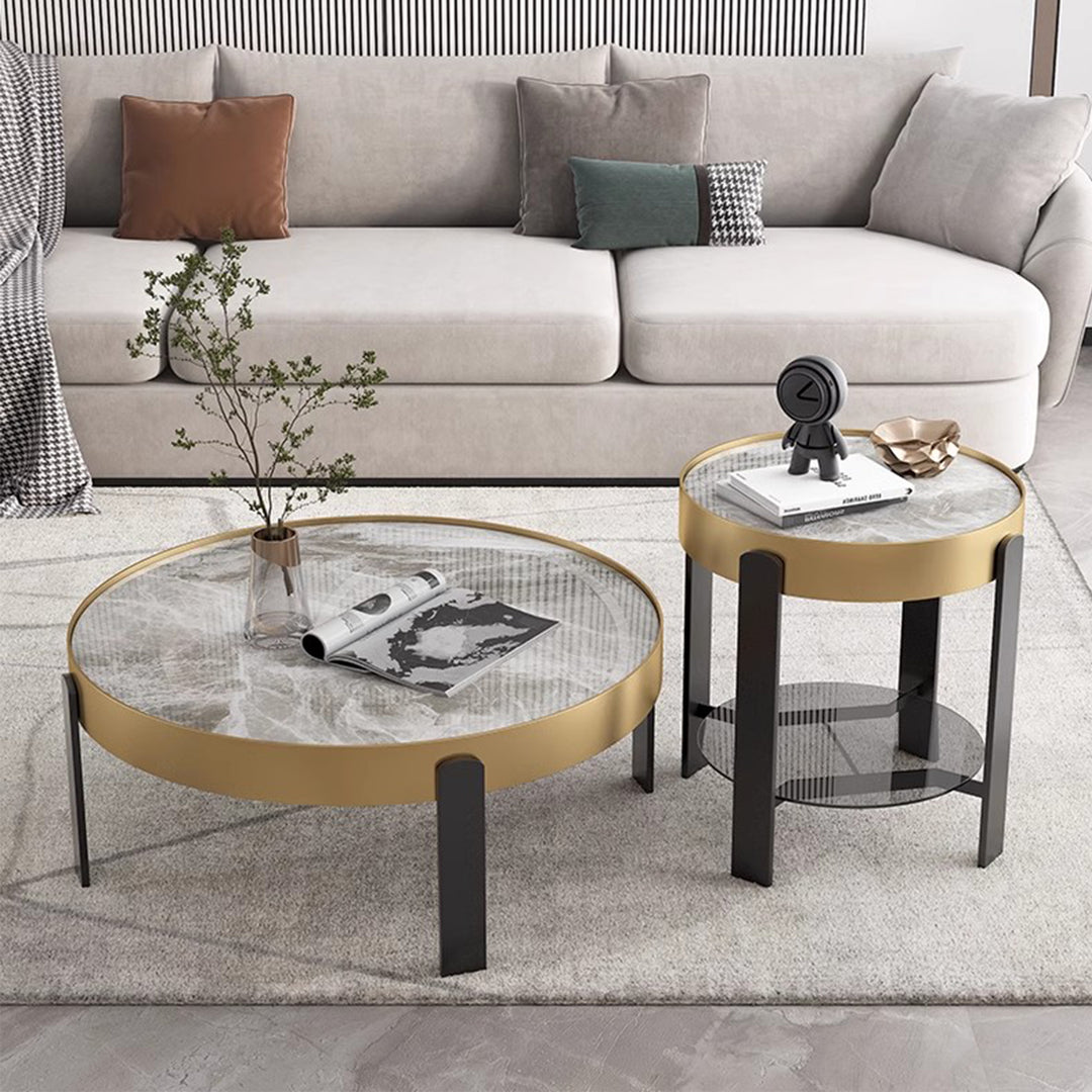 MAS-2434 Masdio BRAUN Modern Sintered Stone Round Coffee Table Masdio