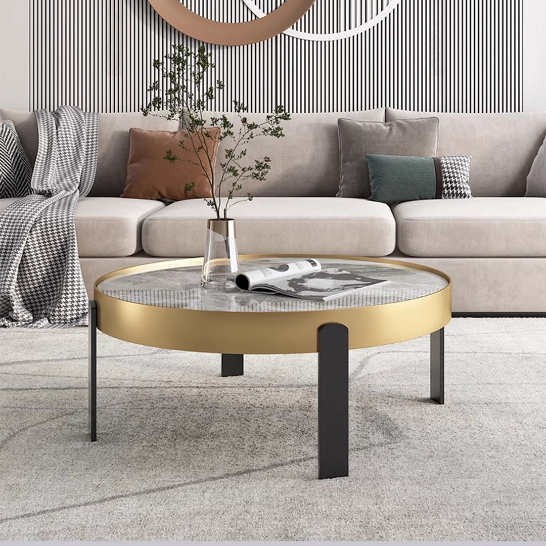 MAS-2434 Masdio BRAUN Modern Sintered Stone Round Coffee Table Masdio