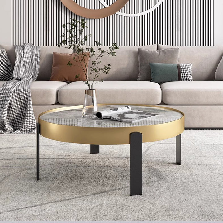 MAS-2434 Masdio BRAUN Modern Sintered Stone Round Coffee Table Masdio