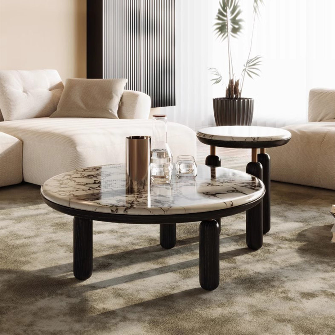 MAS-2441 Masido LEBRE Modern Round Marble Coffee Table