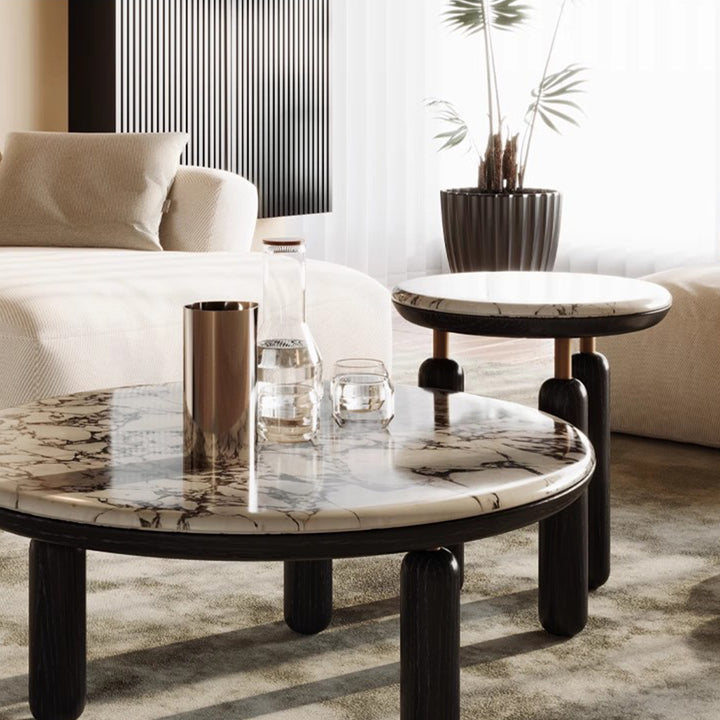 MAS-2441 Masido LEBRE Modern Round Marble Coffee Table