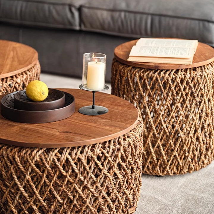 MAS-2453 Masdio MUNRO Rustic Rattan Storage Coffee Table