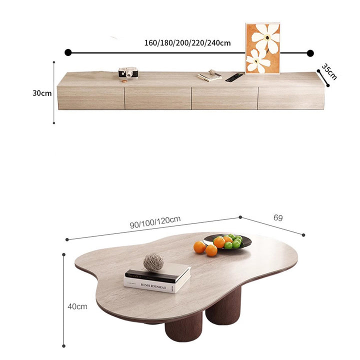 MAS-2464 Masdio ERINA Modern Travertine Coffee Table