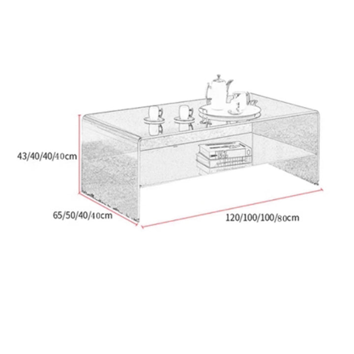 MAS-2470 Masdio BRITT Minimalist Glass Coffee Table