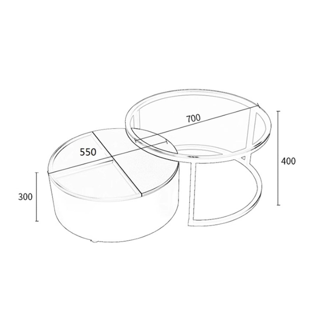 MAS-2479 Masdio BALE Round Nesting Coffee Tables Masdio