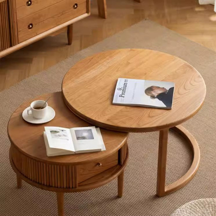 MAS-2485 Masdio DOLF Japandi Solid Wood Nesting Coffee Table Masdio