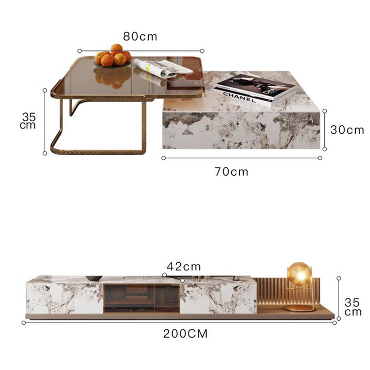 MAS-2530 Masdio VIVIANNA Modern Sintered Stone Coffee Table Masdio