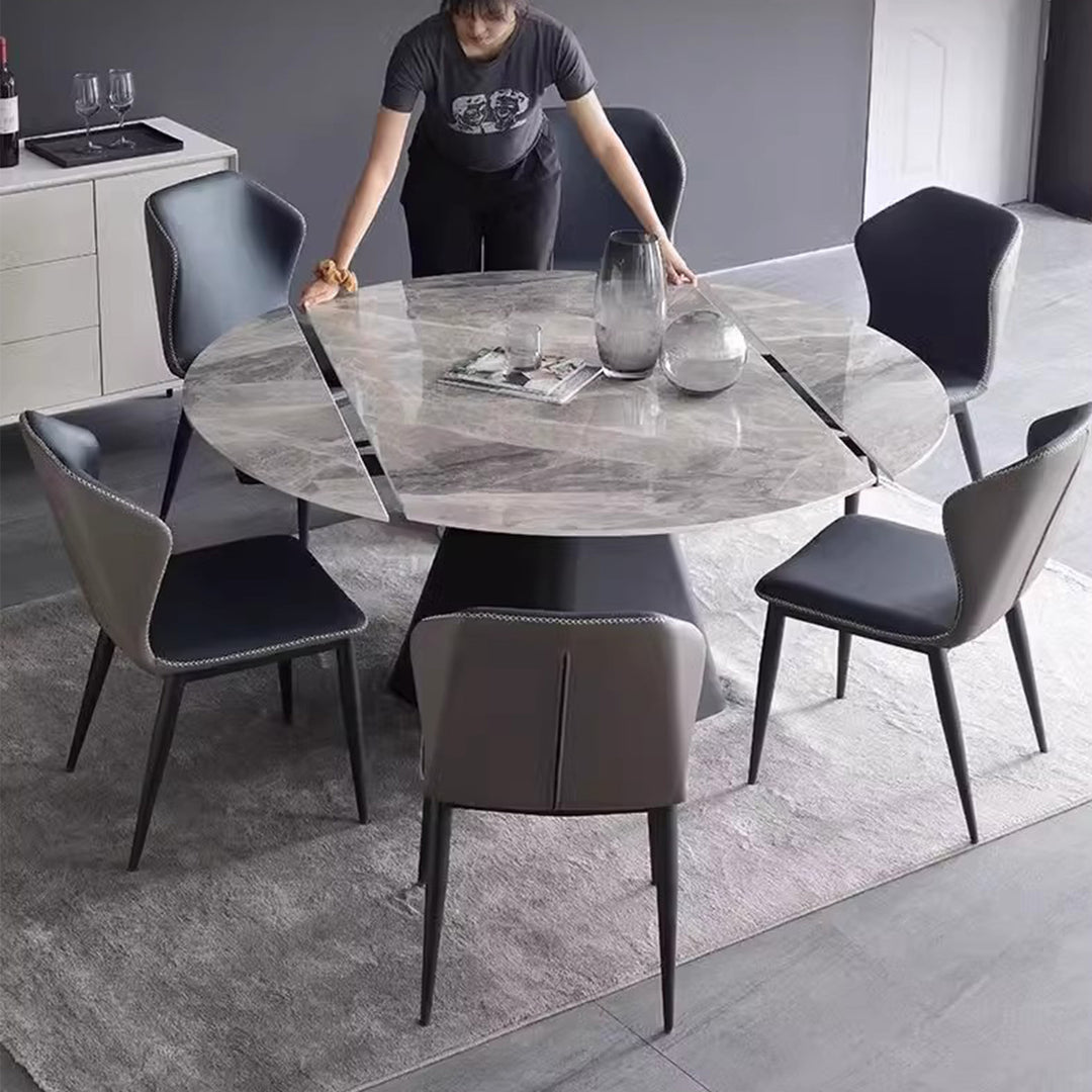 MAS-2718 Masdio Modern Extendable Round Sintered Stone Dining Table