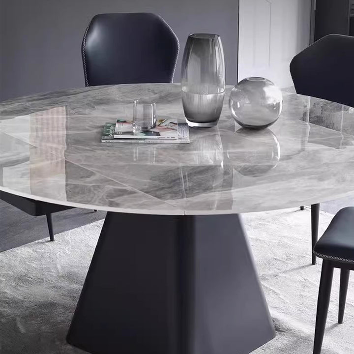 MAS-2718 Masdio Modern Extendable Round Sintered Stone Dining Table