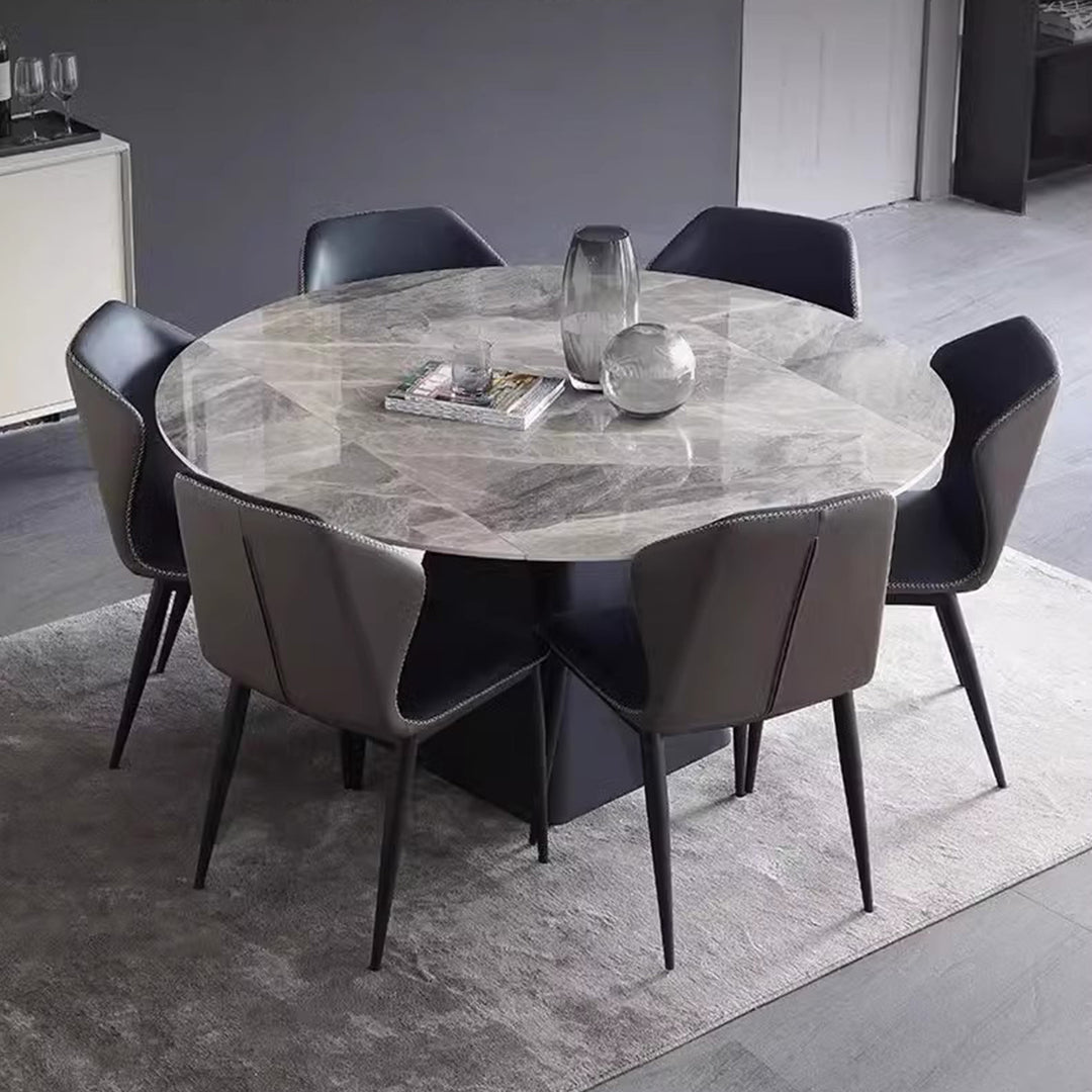 MAS-2718 Masdio Modern Extendable Round Sintered Stone Dining Table