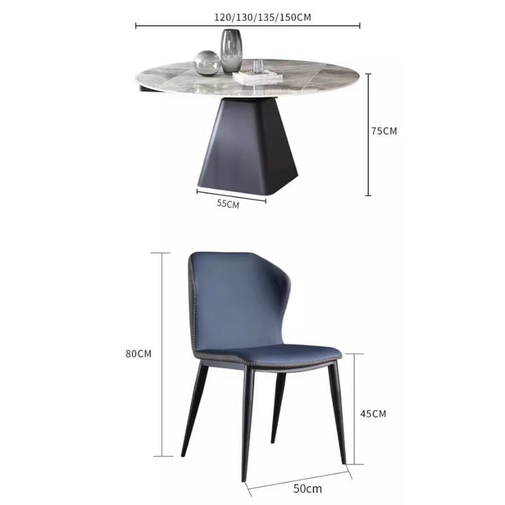 MAS-2718 Masdio Modern Extendable Round Sintered Stone Dining Table