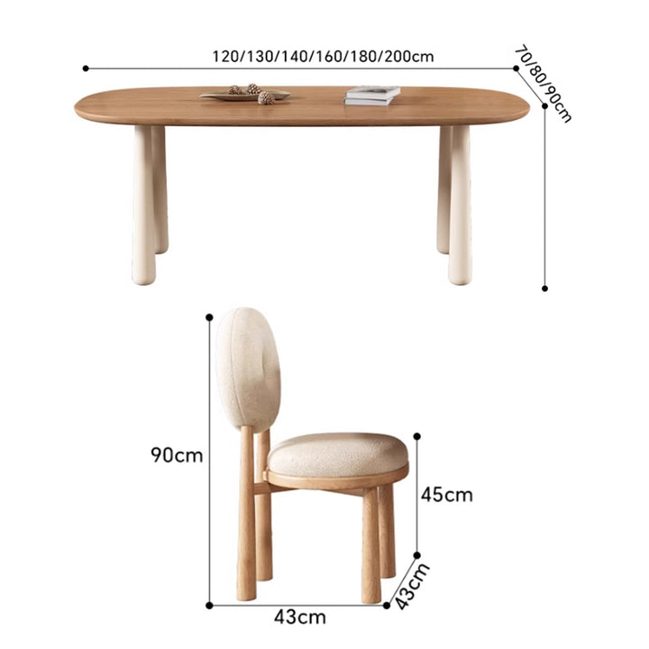 MAS-2726 Masdio Japandi Solid Wood Dining Table