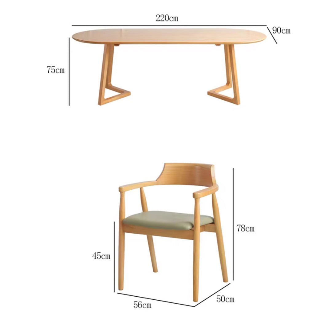 MAS-2770 Masdio Scandinavian Solid Wood Dining Table