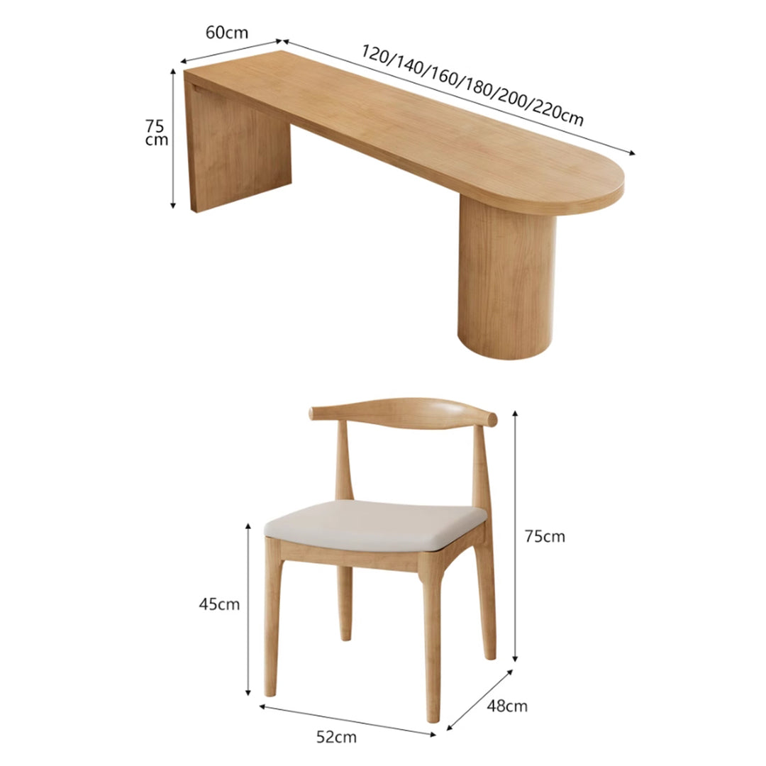 MAS-2965 Masdio Japandi Solid Wood Study Table