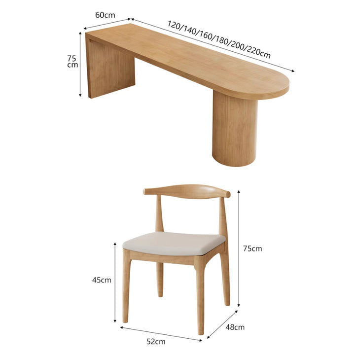 MAS-2965 Masdio Japandi Solid Wood Study Table