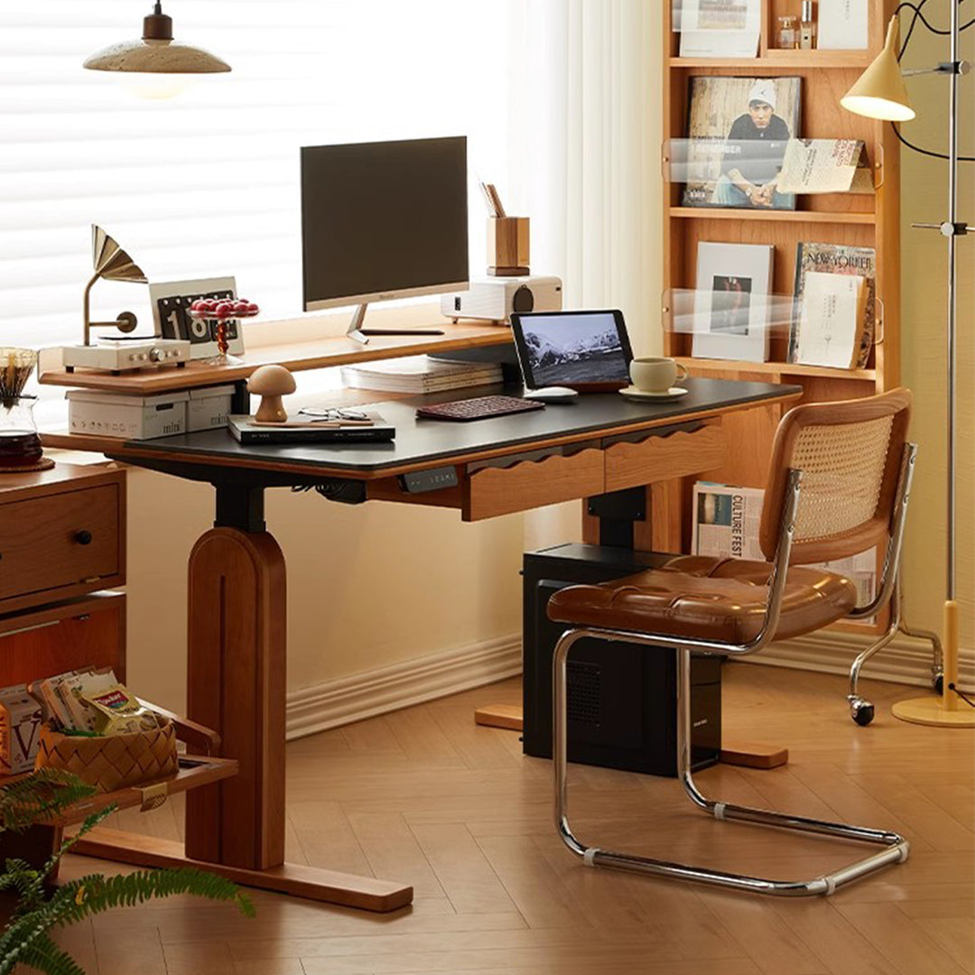 MAS-2969 Masdio Japandi Adjustable Solid Wood Study Table
