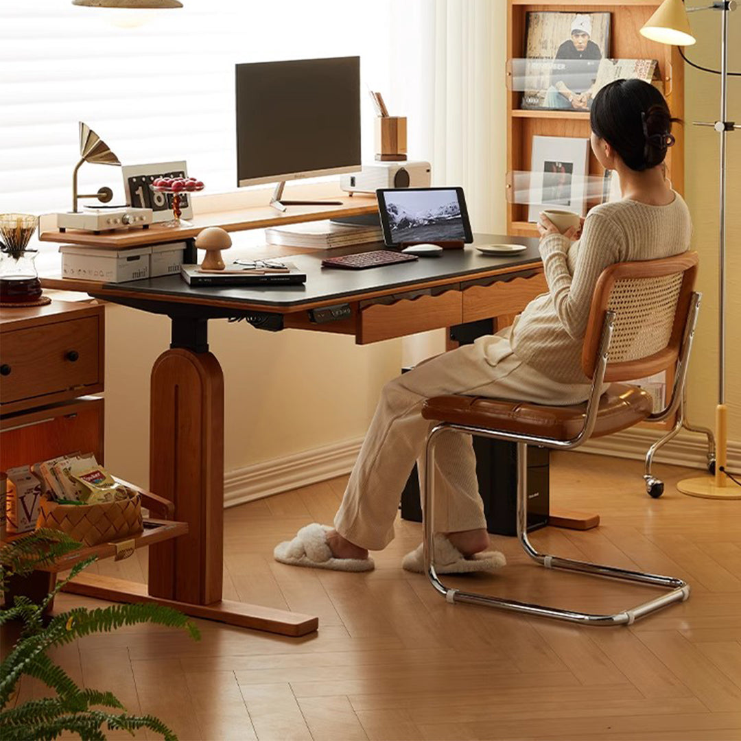 MAS-2969 Masdio Japandi Adjustable Solid Wood Study Table