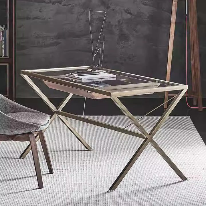 MAS-2971 Masdio Industrial Glass Study Table