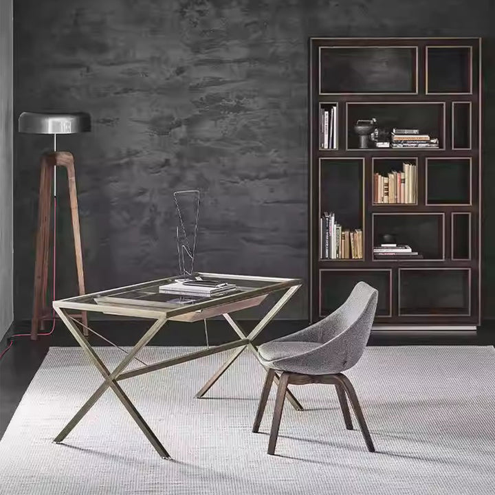 MAS-2971 Masdio Industrial Glass Study Table