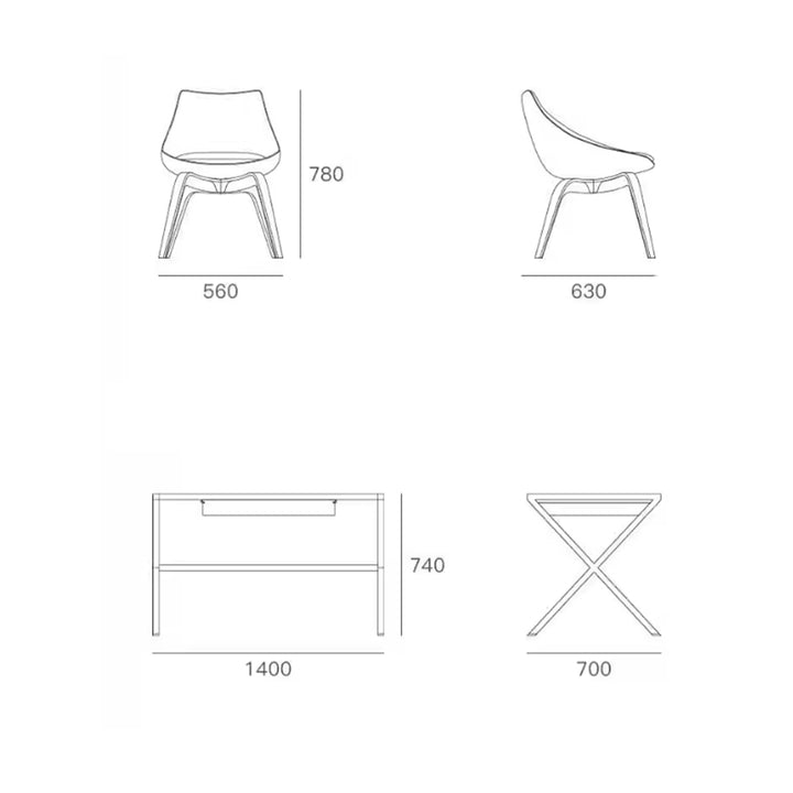 MAS-2971 Masdio Industrial Glass Study Table