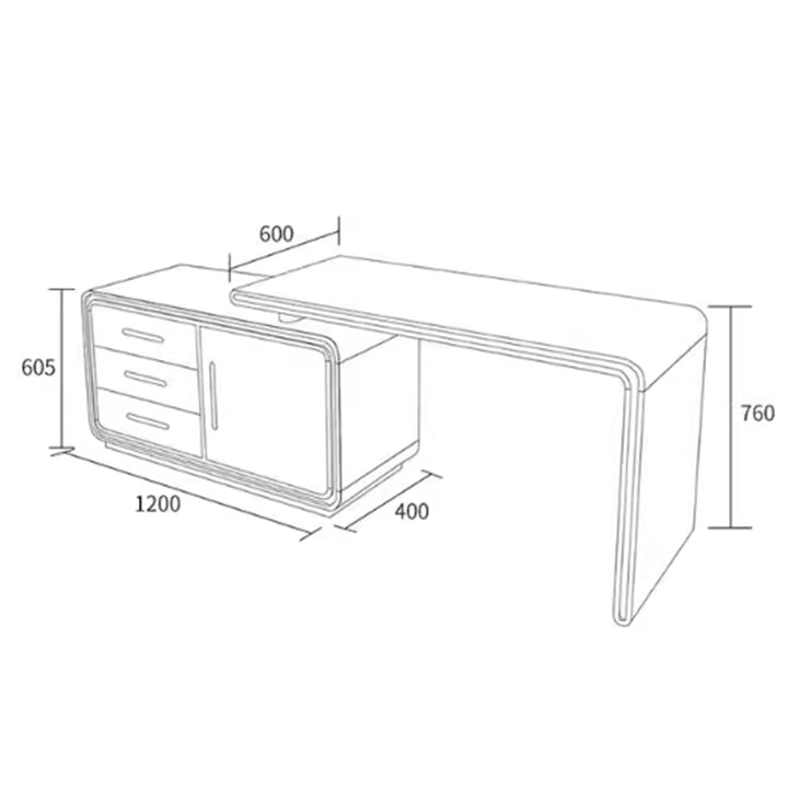 MAS-2986 Masdio Modern Study Table & Shelf