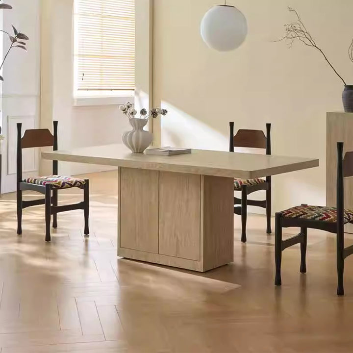 MAS-3075 Masdio Modern Travertine Storage Dining Table