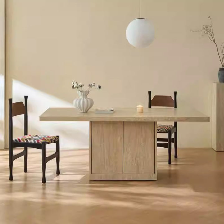 MAS-3075 Masdio Modern Travertine Storage Dining Table