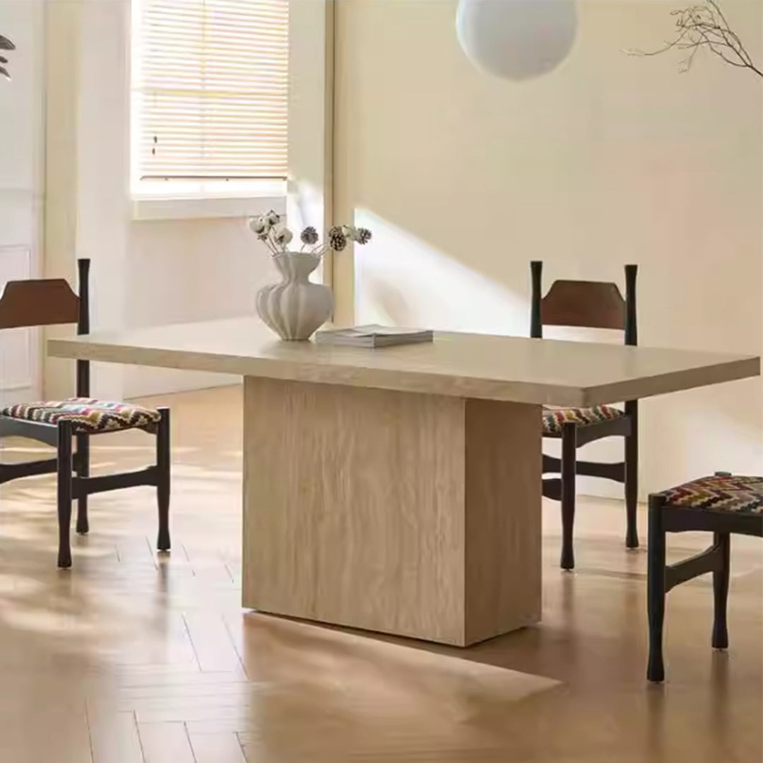MAS-3075 Masdio Modern Travertine Storage Dining Table