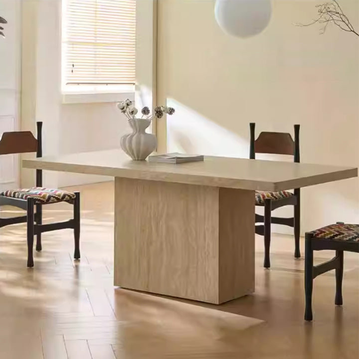 MAS-3075 Masdio Modern Travertine Storage Dining Table