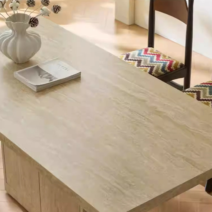 MAS-3075 Masdio Modern Travertine Storage Dining Table