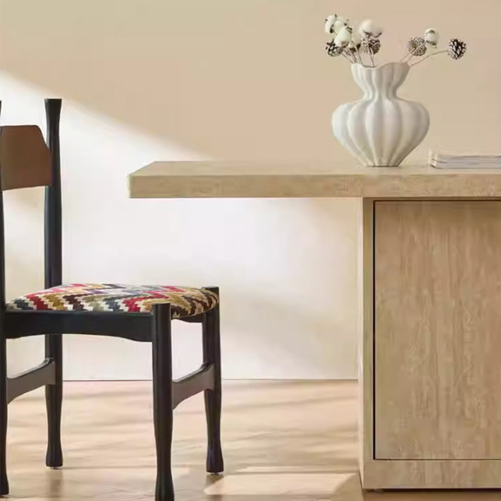 MAS-3075 Masdio Modern Travertine Storage Dining Table