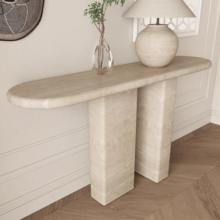 MAS-3092 Masdio Wabi Sabi Travertine Console Table