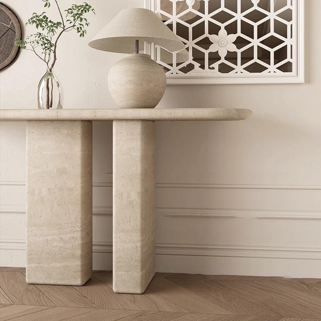 MAS-3092 Masdio Wabi Sabi Travertine Console Table