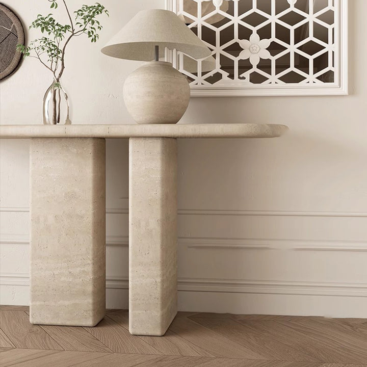 MAS-3092 Masdio Wabi Sabi Travertine Console Table