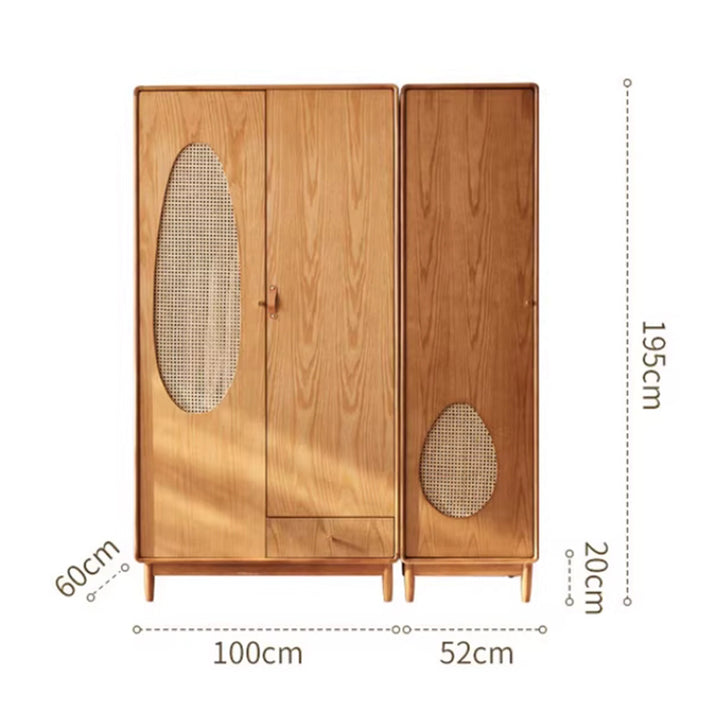 MAS-3094 Masdio Japandi Solid Wood Wardrobe