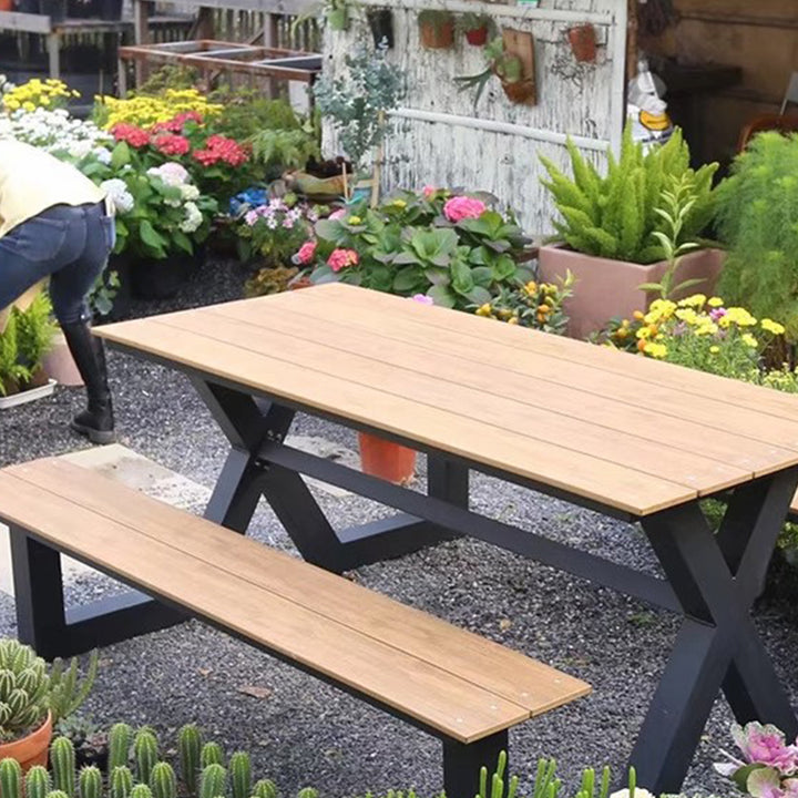 MAS-3098 Masdio Modern Solid Wood Outdoor Table & Bench