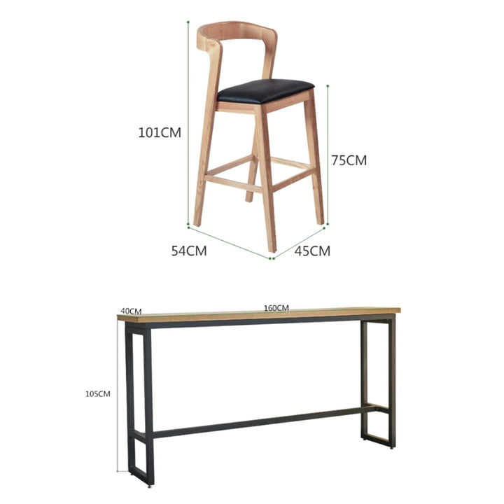 MAS-3113 Masdio Japandi Solid Wood Bar Table