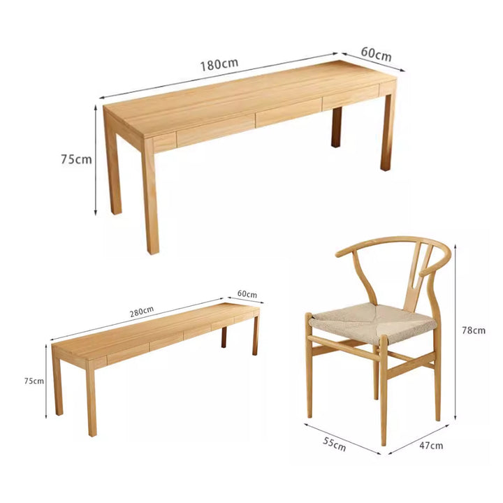 MAS-3134 Masdio Scandinavian Solid Wood Study Table