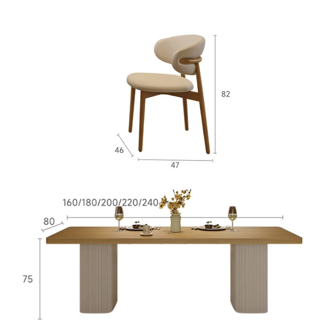 MAS-3189 Japandi Solid Wood Dining Table