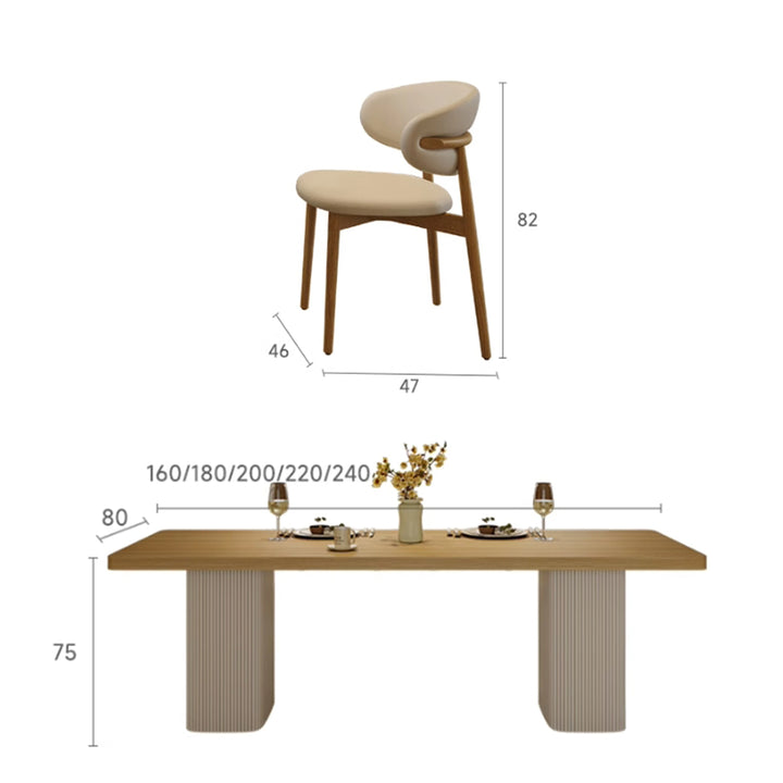MAS-3189 Japandi Solid Wood Dining Table