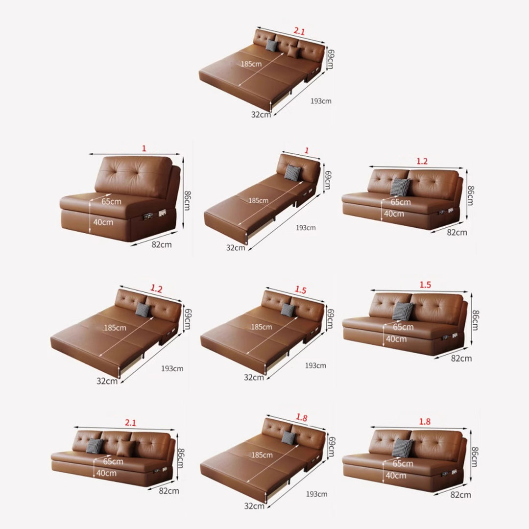 MAS-3196 Masdio Modern Leather Sofa Bed
